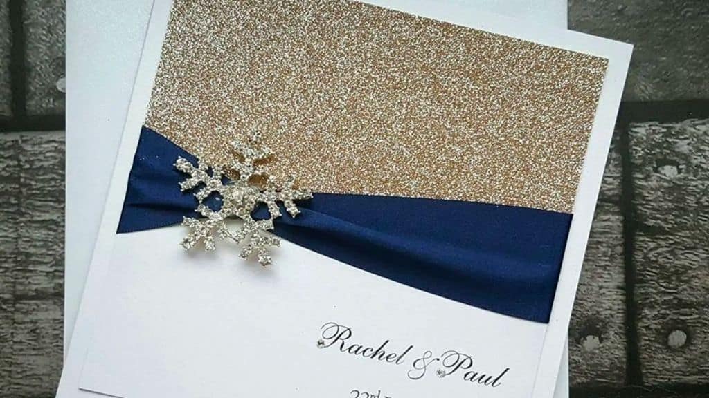 Crystal Snowflake Luxury Wedding Invitation Sample