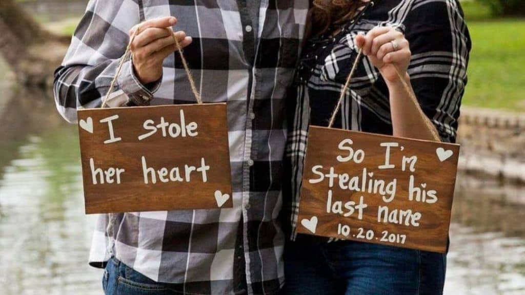 Hand Painted Rustic Engagement Photo Props