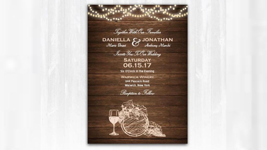 Personalized Wine Wedding Invitation