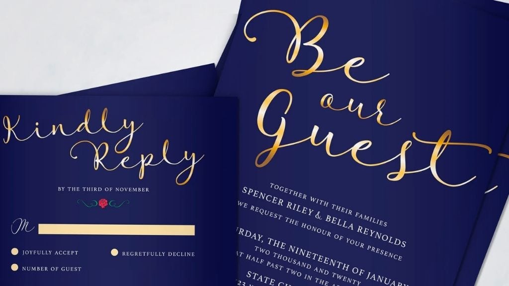 Be Our Guest Faux Gold Wedding Invitation Kit
