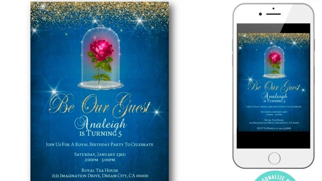 Beauty and the Beast Wedding Invitation