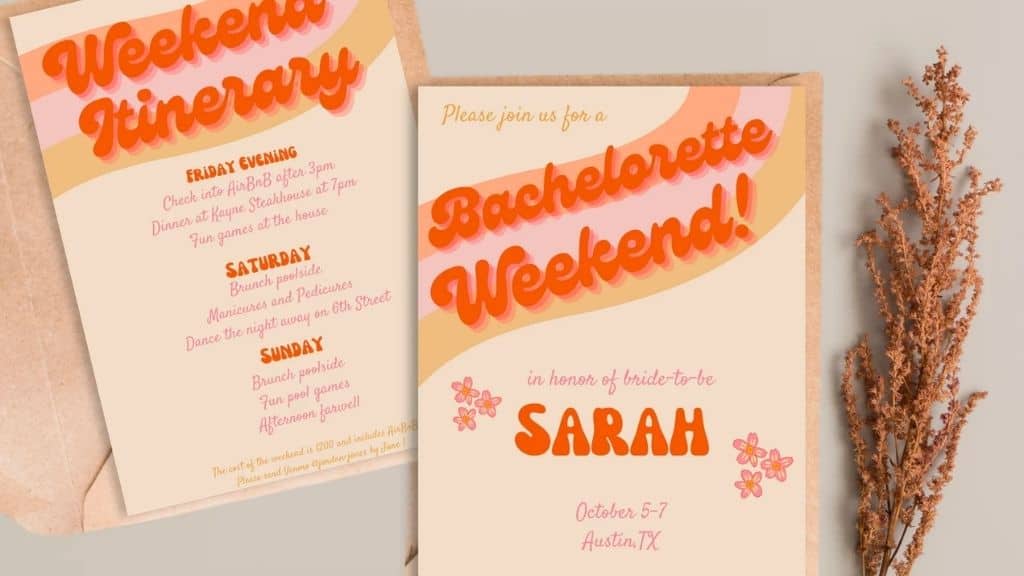 70s Retro Wedding Invitation