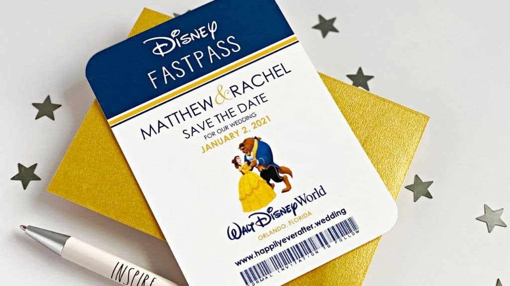 Disney Beauty and the Beast Fastpass Save-the-Date