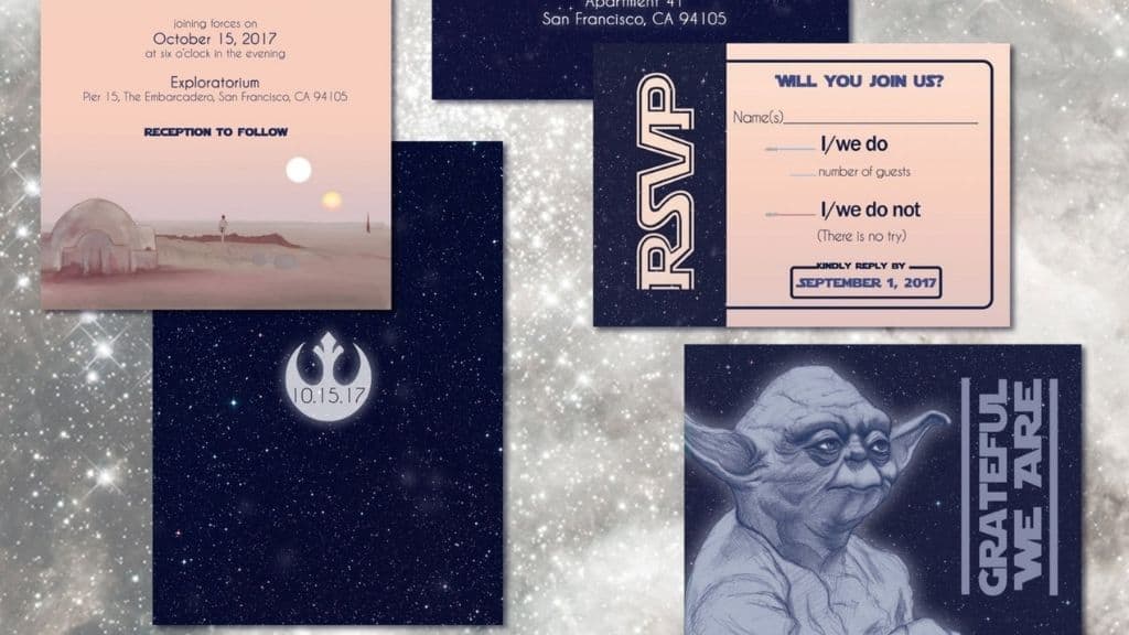 Dual Sun Sci-Fi Star Wars Wedding Invite Set