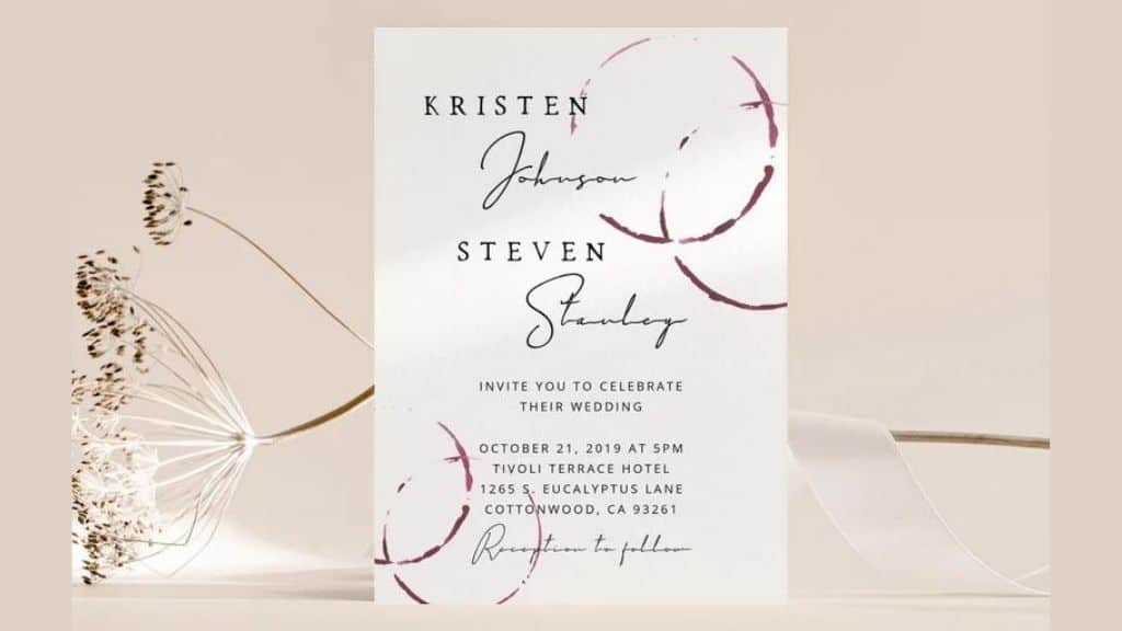 Wine Stain Wedding Invitation Template