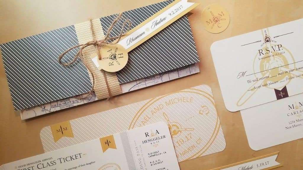 Luxury Aviation-Themed Wedding Invitation
