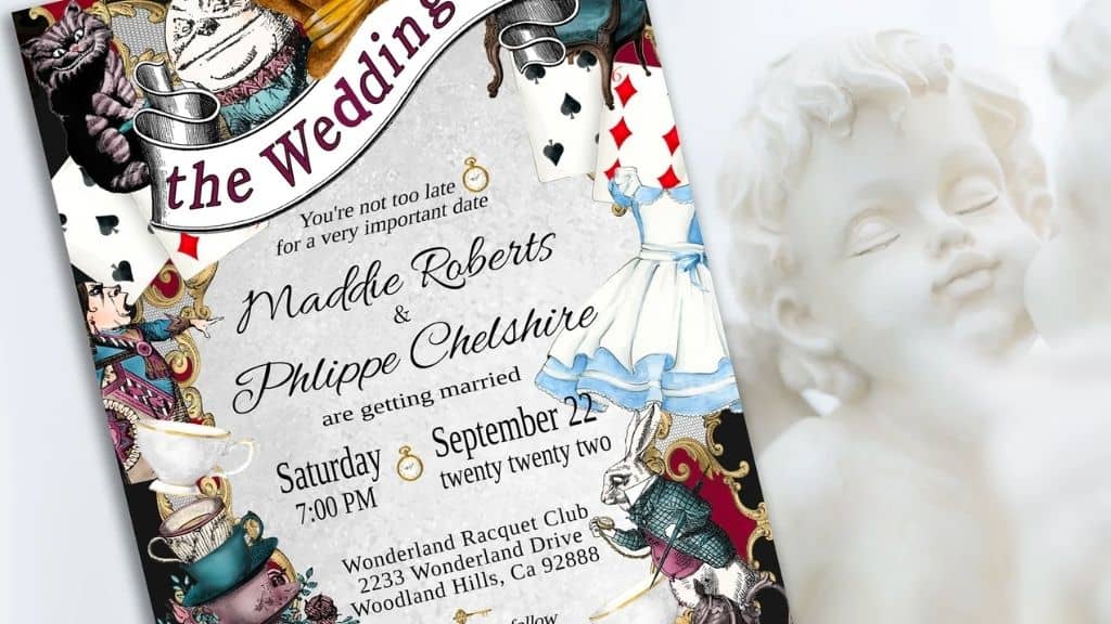 Alice in Wonderland Wedding Invitation