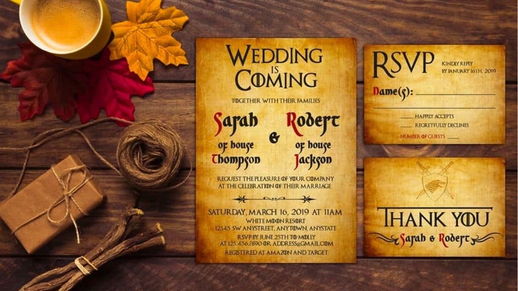 Game of Thrones Wedding Invitation Set