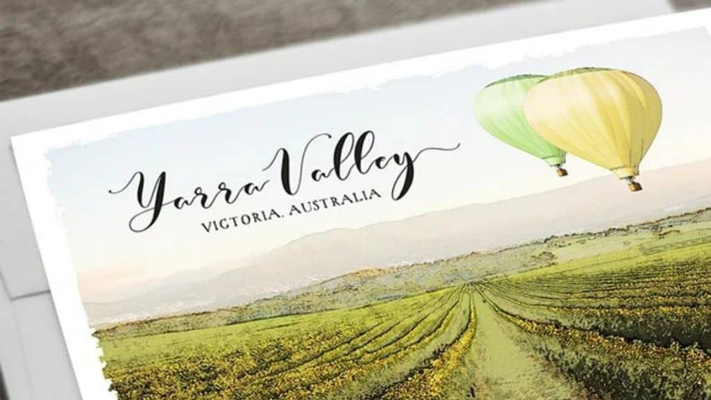 Green & Gold Australia Yarra Valley Winery Invite