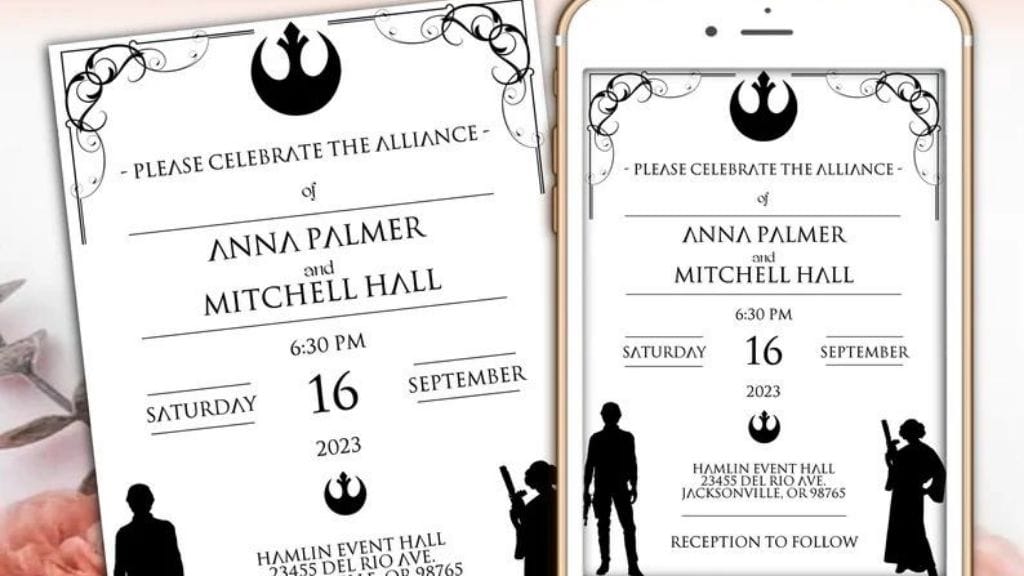 Star Wars Digital Wedding Invitation