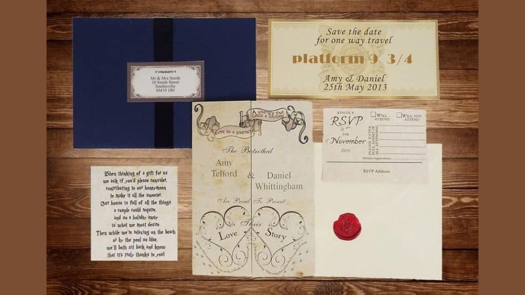 Handmade Marauders Map Wedding Invitation
