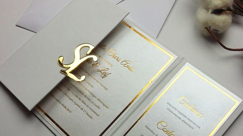 Customizable Initial Hard Cover Invitations