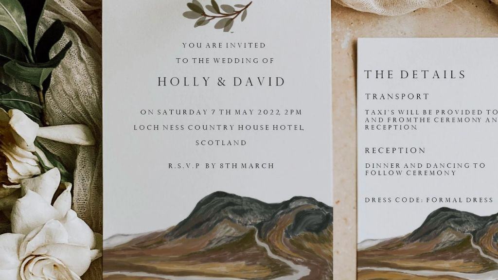 Scottish Highland Wedding Invitation