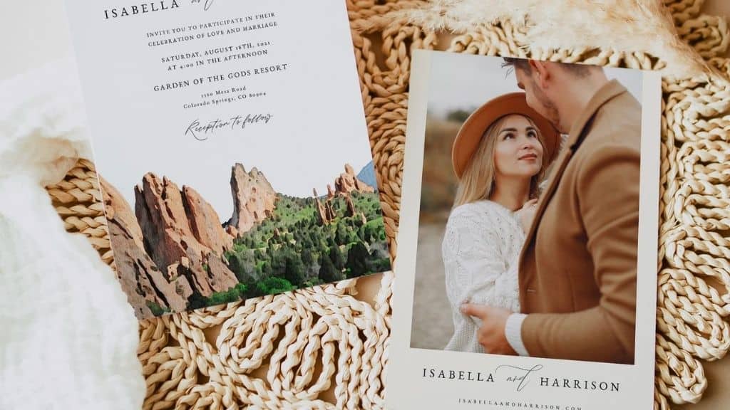 Watercolor Red Rocks Wedding Invitation