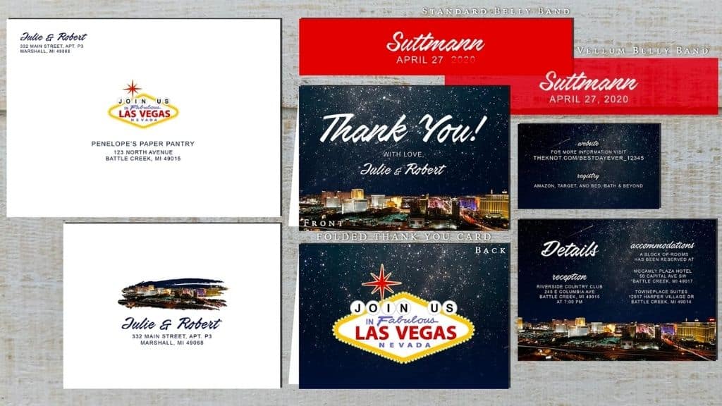 Las Vegas Theme Customizable Wedding Invitation