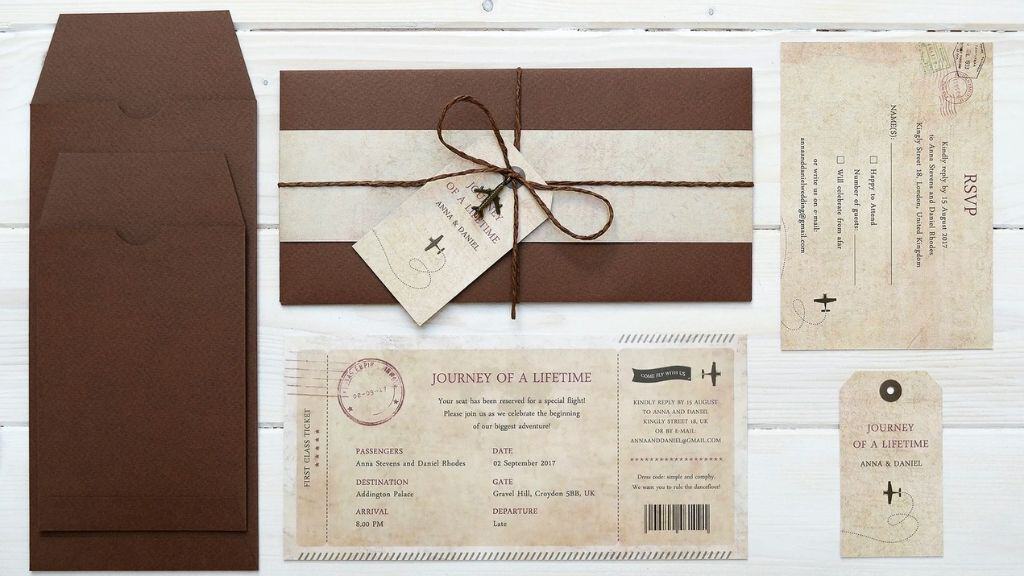 Travel Boarding Pass Wedding Invitation
