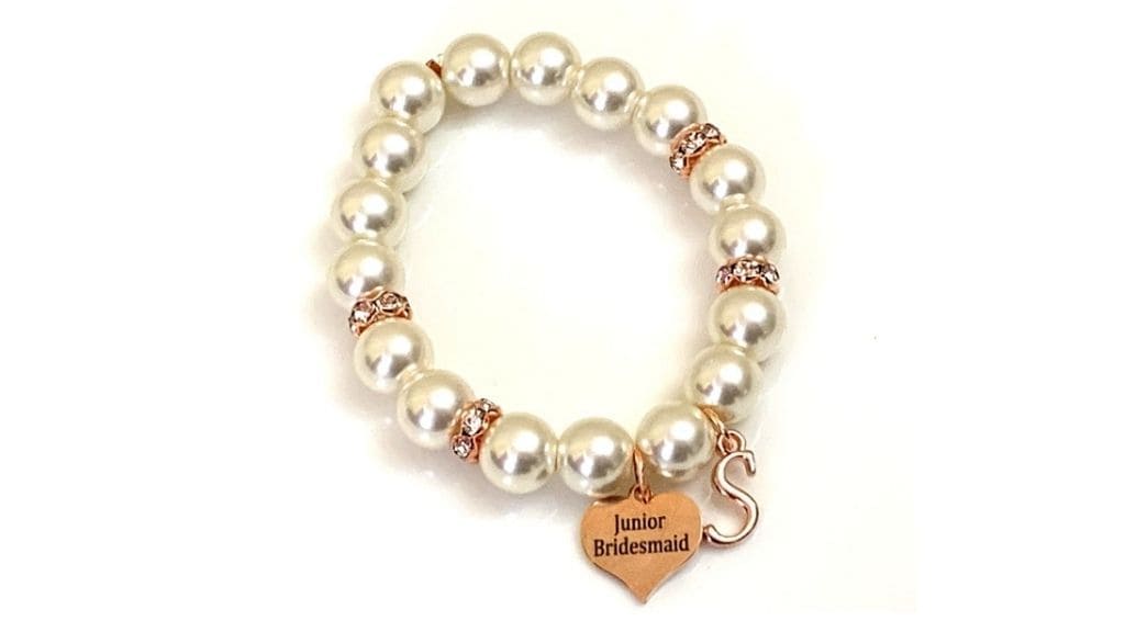 Junior Bridesmaid Initial Bracelet