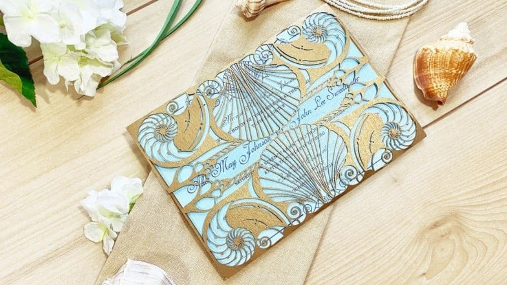 Beach Laser-Cut Wedding Invitation