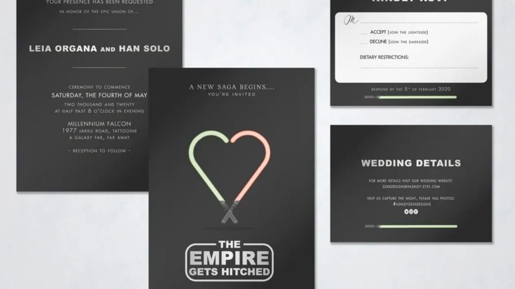 Star Wars Inspired Wedding Invitation Set