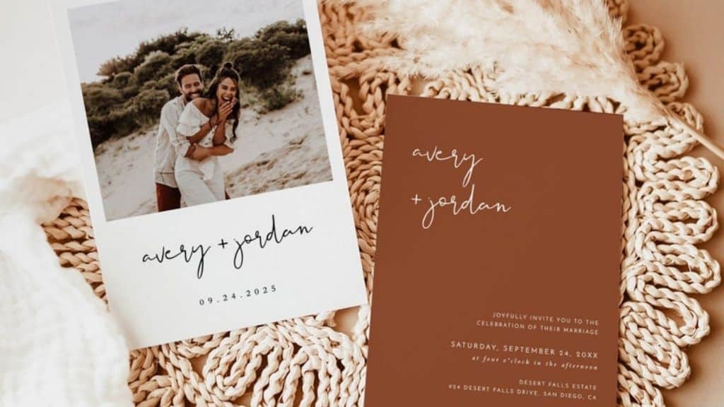 Minimalist Earthy Wedding Invitation