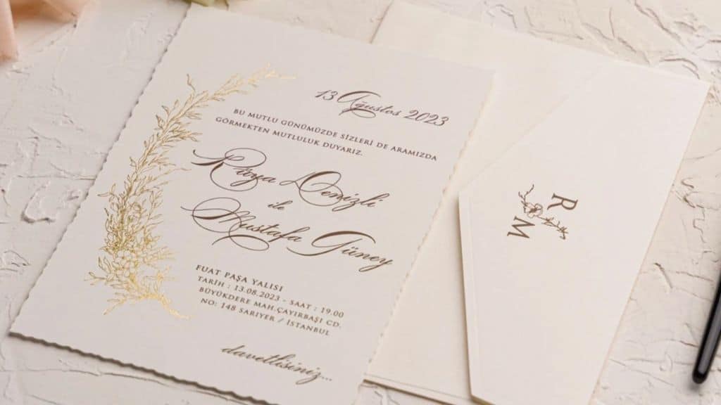 Foil Wedding Invitation – Customizable Design