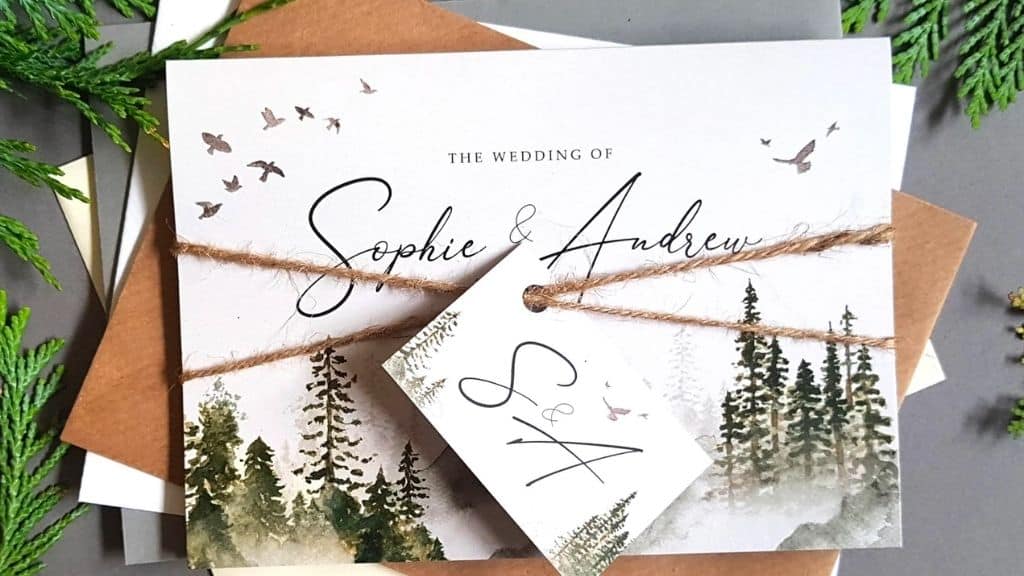 Misty Forest Concertina Wedding Invitation Set