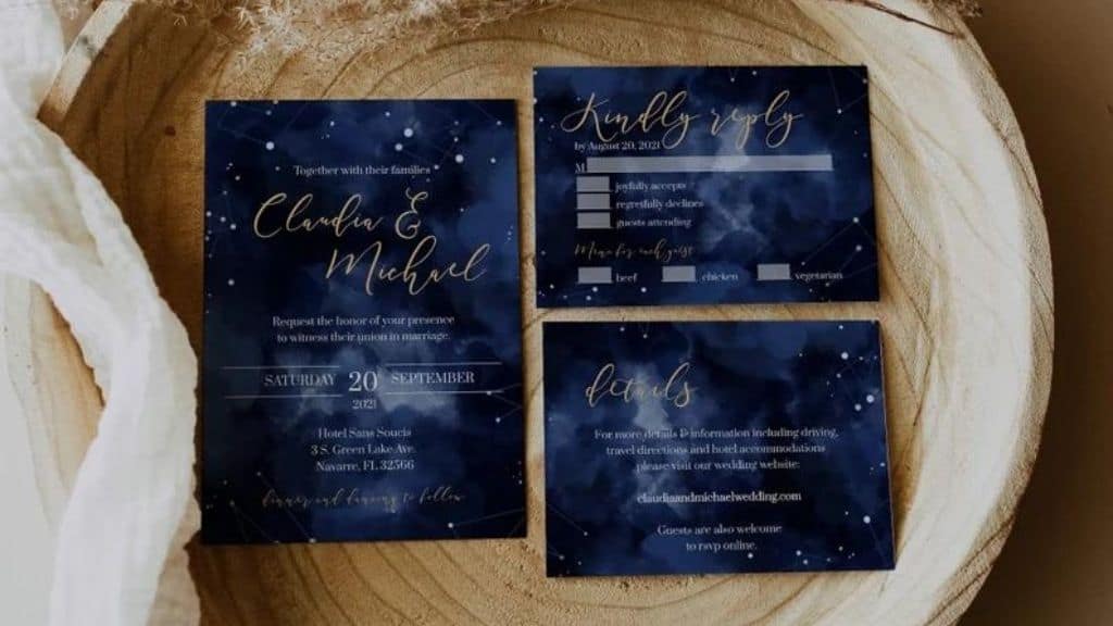 Celestial Starry Night Wedding Invitation