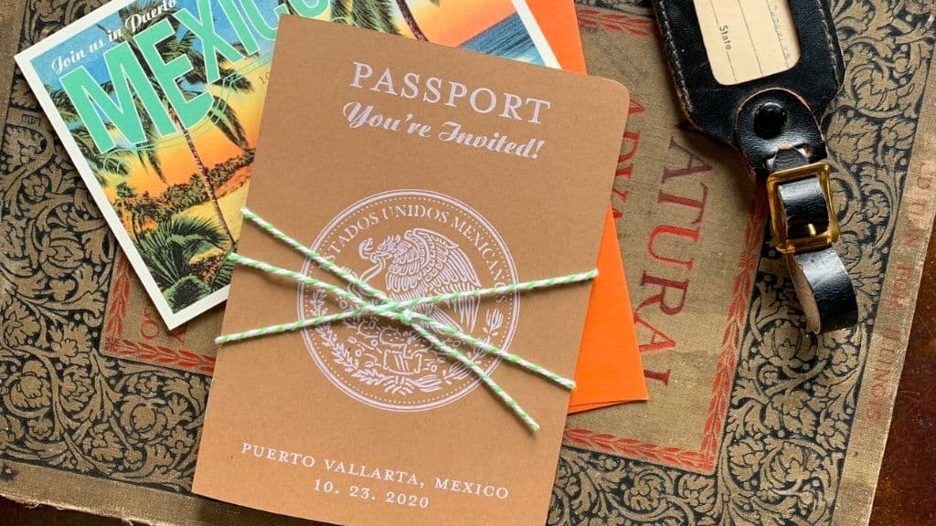Vintage Passport Wedding Invitation