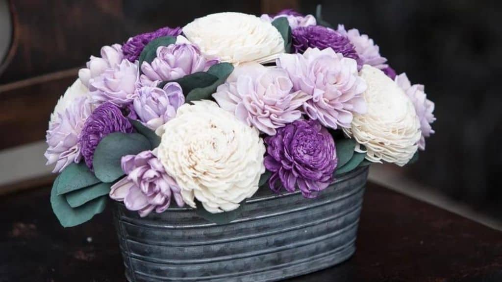 Purple Oval Sola Wood Flower Arrangement