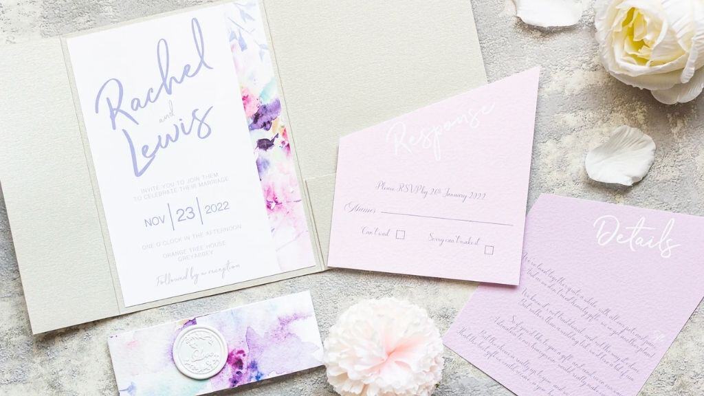 Romantic Modern Lavender Watercolor Invite