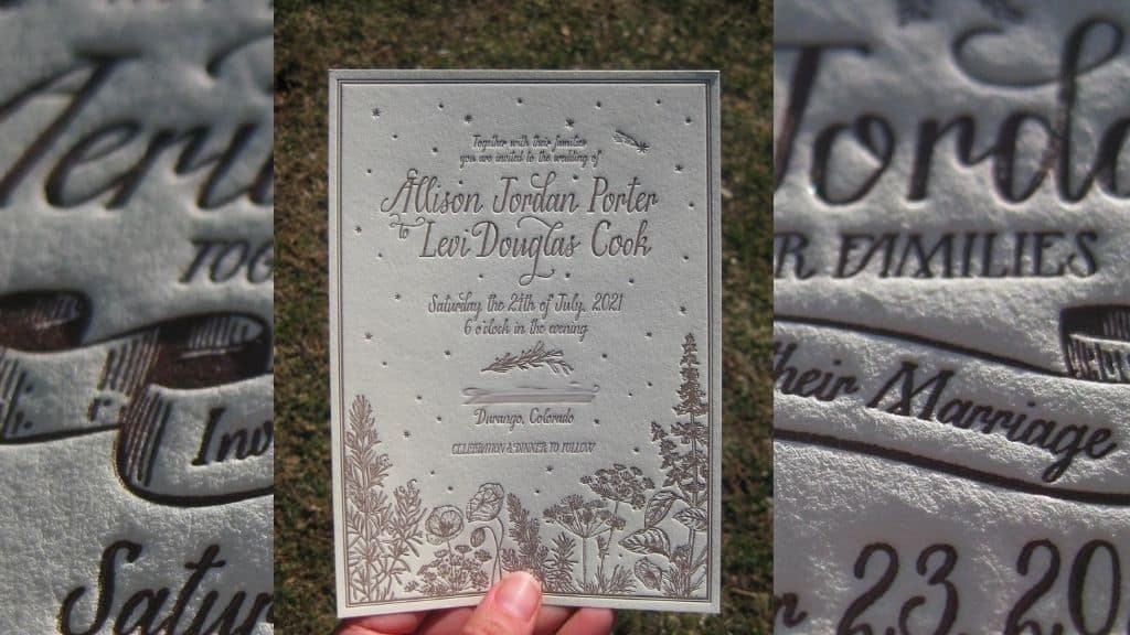 Elegant Letterpress Wedding Invitations
