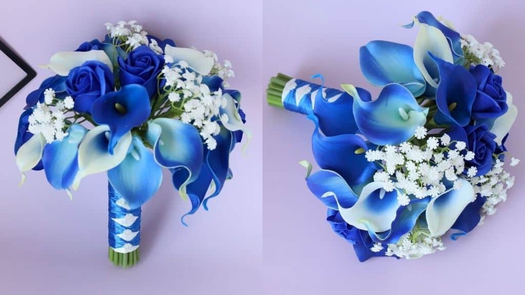 Royal Blue Calla Lily Wedding Bouquet
