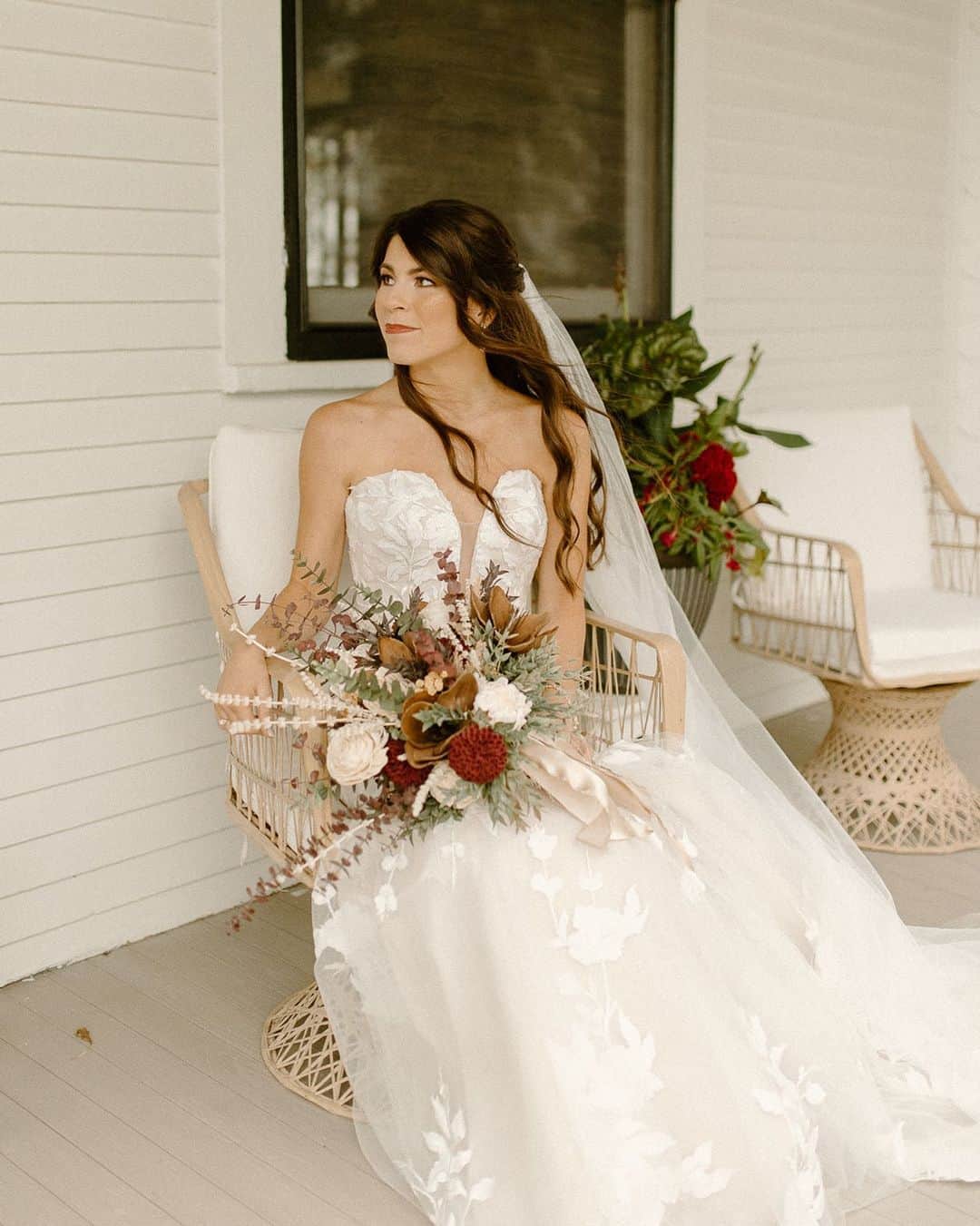 Beautiful bride posing with the boutique