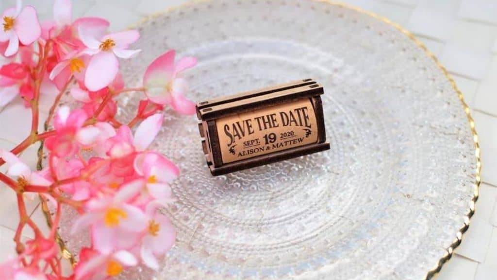Rustic Save-the-Date Wine Corks with Wood Box