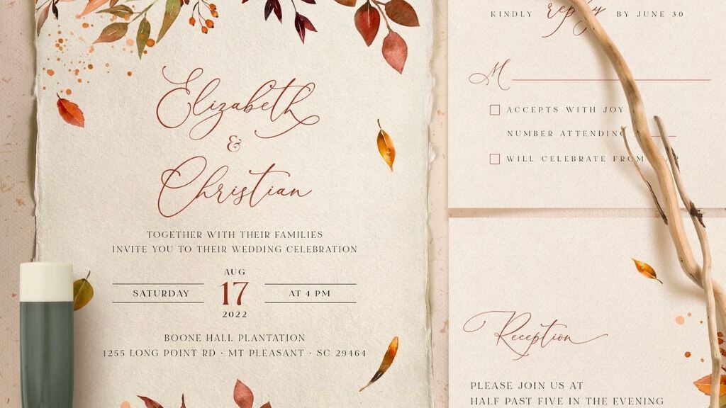 Burnt Orange Seasonal Wedding Invite Kit