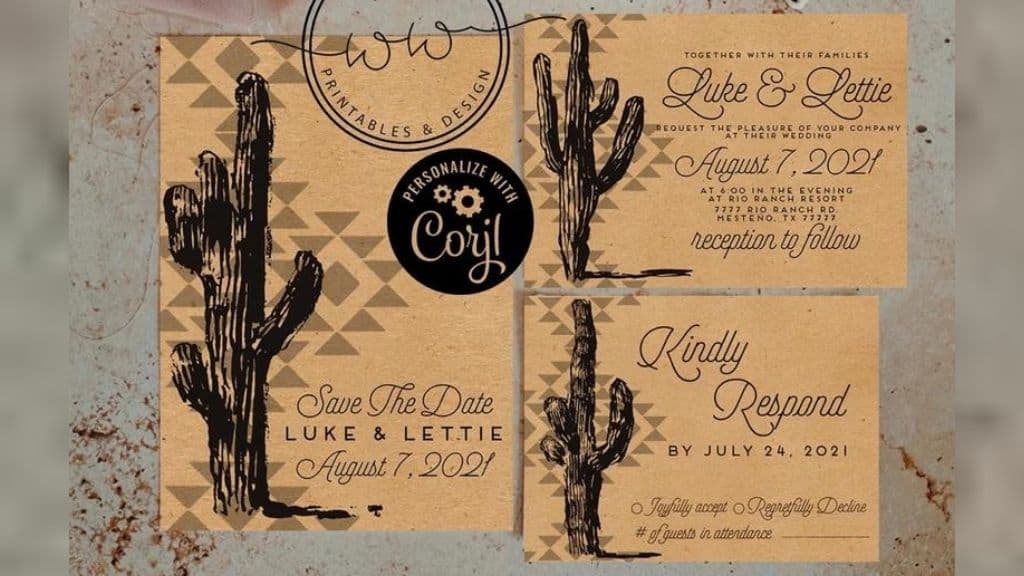 DIY Printable Cactus Wedding Suite