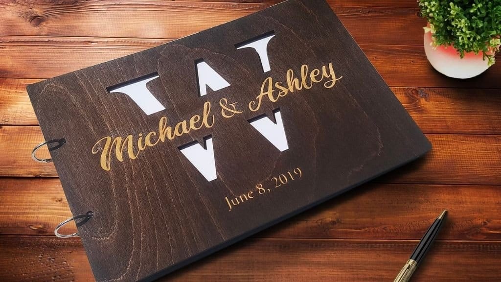 Customized Wooden Wedding Guest Book
