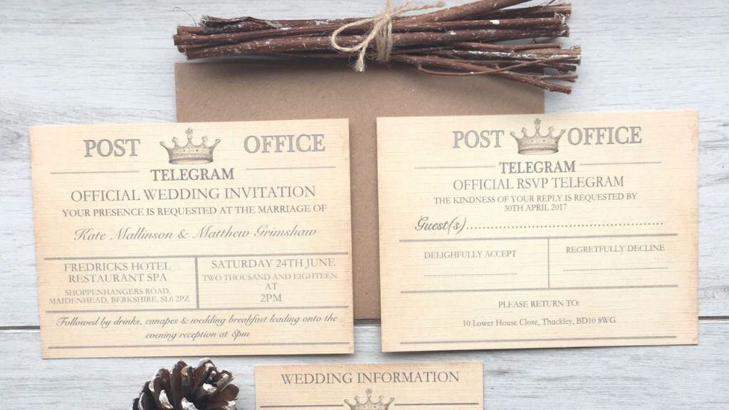 Vintage Travel Themed Wedding Invitation
