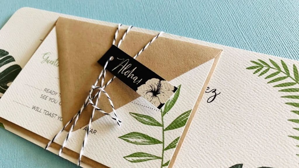 Palm Tropical Wedding Invitation Card