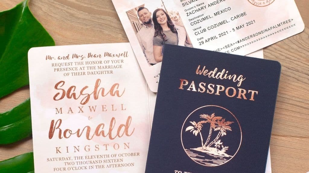 Tropical Passport Wedding Invitation