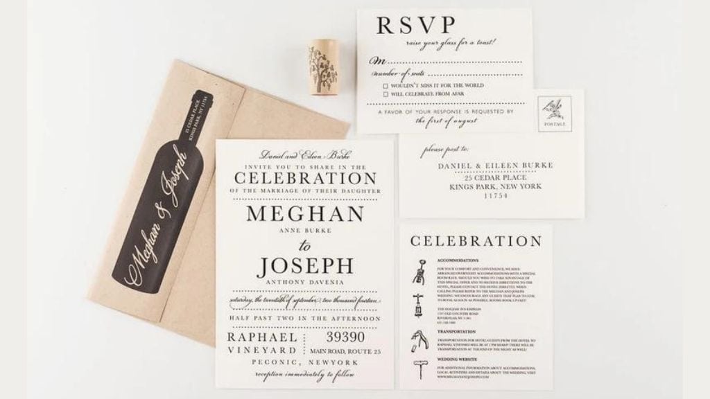 Vineyard & Wine Wedding Invitations
