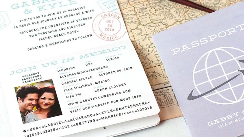 Passport Style Wedding Invitation Template