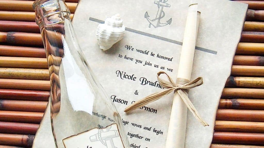 Message In A Bottle Wedding Invitation Sample