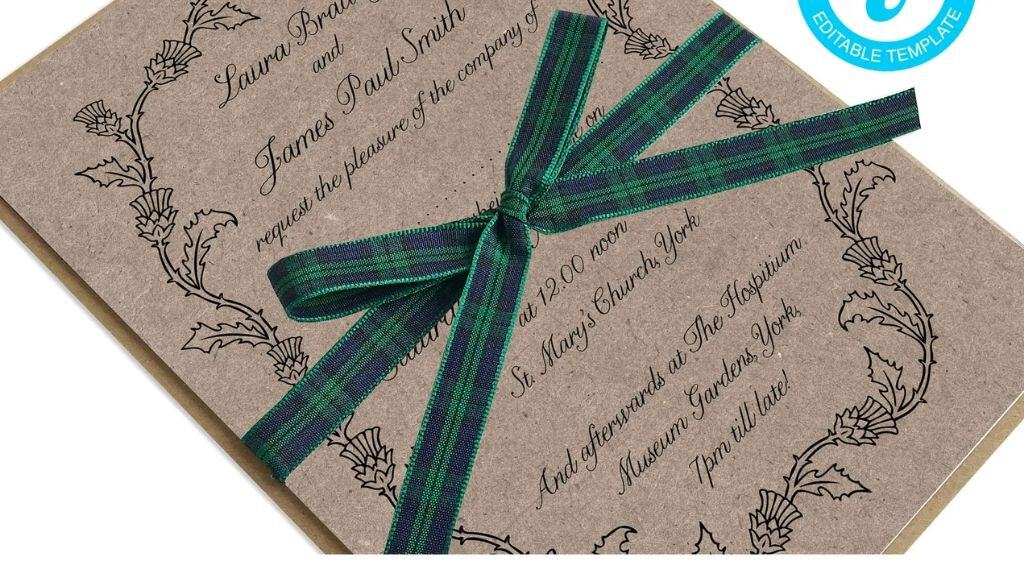 Scottish Thistle Wedding Invitation