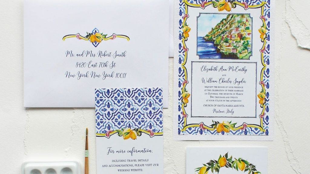 Wedding Invite Inspired by Italian Coast