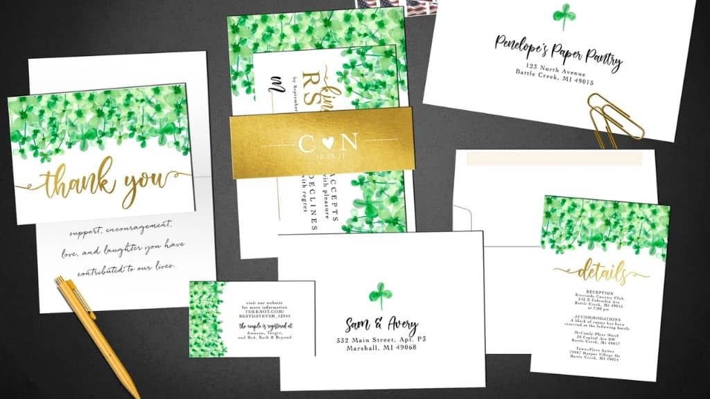 Whimsical Irish Spring Wedding Invitation