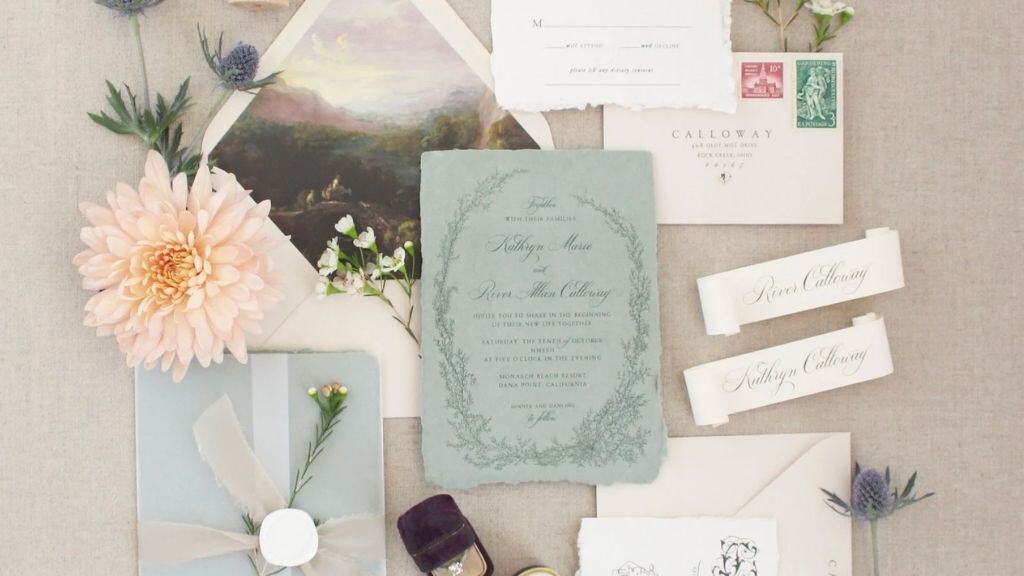 Secret Garden Handmade Paper Invitation
