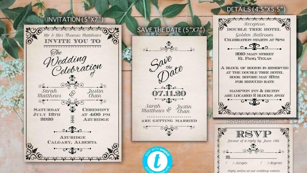 Whimsically Ornate Old-Fashioned Invitation