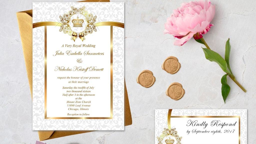Printable Royal Wedding Invitation JPG