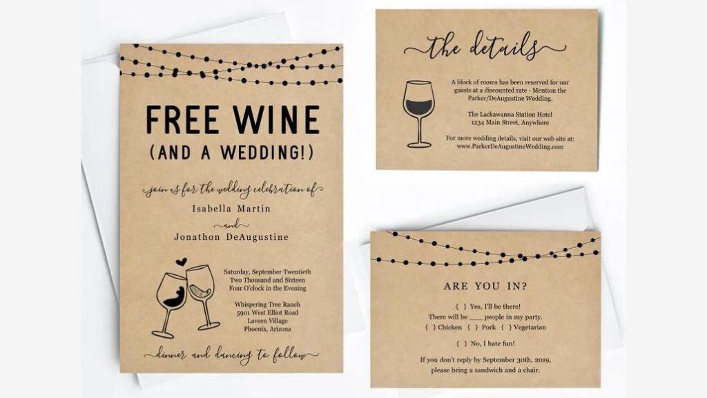 Rustic Wine Winery Wedding Invitation